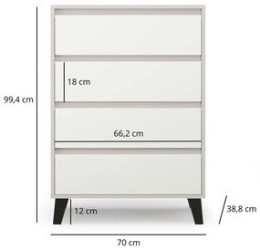 Komoda w stylu skandynawskim kaszmir + biały B5-F18