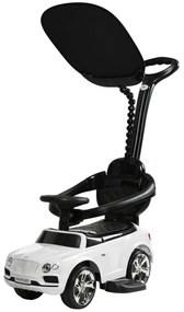 AIYAPLAY Pojazd na Biegunach z Rączką do Pchania 3-w-1 z Demontowalnym Dachem Biały