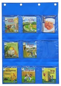 Masterkidz materiałowy arkusz do wieszania z kieszonkami na książki i obrazki niebieski