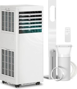 HOMCOM Przenośny klimatyzator 9000 BTU, 4-w-1 z chłodzeniem, osuszaczem, wentylatorem, trybem nocnym | Aosom PL