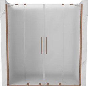 Mexen Velar Duo drzwi prysznicowe rozsuwane 200 cm, szron, miedź szczotkowana - 871-200-000-32-65