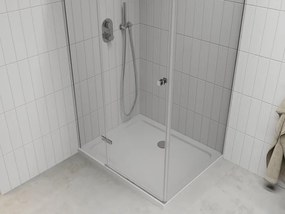 Mexen Roma kabina prysznicowa uchylna 100 x 80 cm, transparent, chrom + brodzik Flat - 854-100-080-01-00-4010