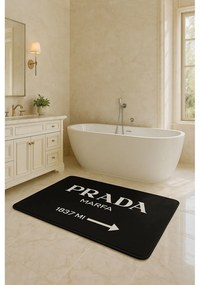 Czarny aksamitny dywanik łazienkowy 60x100 cm Prada – Mila Home