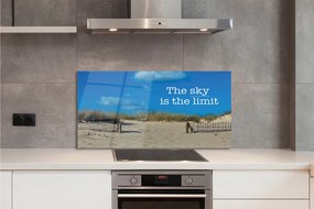 Szklany Panel Napis na Piaszczystej Plaży