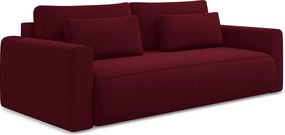 Kanapa 3-osobowa z funkcją spania - z tkaniny welwetowej - burgundowy - KAPUA