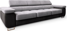 Masseno Sofa MOSINE z funkcją spania, Rozkładana sofa z regulowanymi zagłówkami - Jasnoszary, MONOLITH 84 + MONOLITH 95