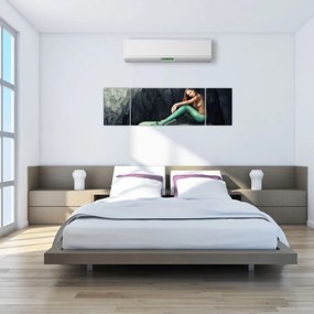 Obraz - Syrenka na skale (170x50 cm)