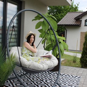 Fotel wiszący PATIO 115,5 x 140 x 167,5 cm, beżowy
