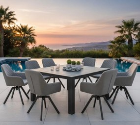 Doppler PRATO PARIS szara, obrotowe krzesła, 8+1