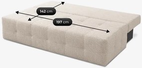 Sofa z Funkcją Spania MORANA Kremowa Szenil Nowoczesna