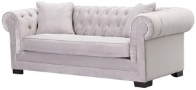 Sofa Chesterfield Classic Velvet Light Grey 3-os.