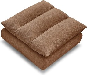 Pomarańczowy podnóżek z tkaniny szenilowej Neil – Bobochic Paris