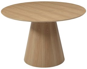 Stół do jadalni okrągły dla 4 osób z dębową okleiną - Naturalny jasny - ANTALIZA