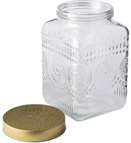 Altom Zestaw szklanych pojemników z złotą pokrywką Daisy 2,2 l, 4 szt., 2,2 l