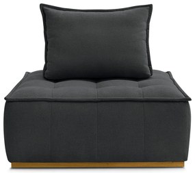 Ciemnoszary fotel z tkaniny szenilowej Elisa – Bobochic Paris