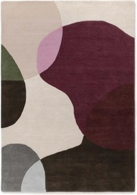 Dywan wełniany Dune ręcznie tkany Łagodne Formy Śliwka 120x170 cm
