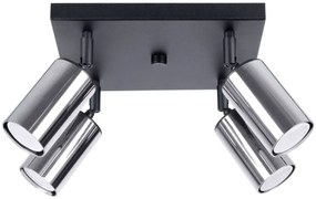 Czteropunktowa lampa sufitowa kwadratowa czarny + chrom - A573 D8-G04