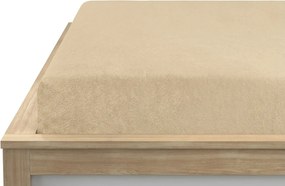 PrzytulneMieszkanie.pl Frotte prześcieradło MOLTON beżowe 90 x 200 cm