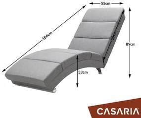 Casaria Leżanka LONDON, 186×55×89cm, szara