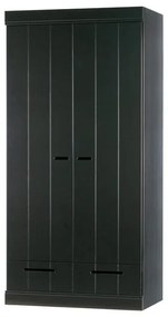 Czarna szafa z konstrukcją z drewna sosnowego WOOOD Connect, szer. 94 cm