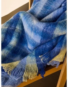 Niebieski koc z mieszanki wełny 140x200 cm Loom – Hübsch