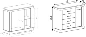 Komoda DESIO 114 cm do Salonu Sypialni Dąb