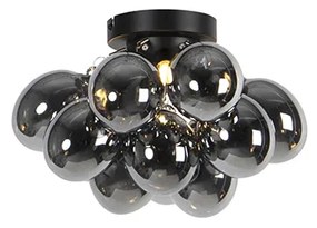 Inteligentna lampa sufitowa czarna z przydymionym szkłem 3-punktowa w tym Zigbee G9 - Uvas