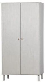 Jasnoszara szafa z litego drewna sosnowego 100x195 cm Madu – WOOOD