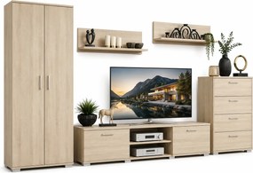 Meblościanka komplet mebli do salonu z szafą dąb sonoma L1-F48