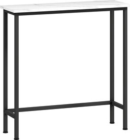 HOMCOM Stolik konsolowy do przedpokoju z regulowanymi stopkami, zabezpieczeniem przed przewróceniem 75 x 24 x 76 cm do małej przestrzeni Czarny | Aosom PL