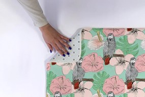 Antypoślizgowy dywanik łazienkowy Antypoślizgowy dywanik łazienkowy Ptaki Papuga Kwiaty