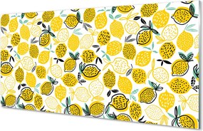 Szkło do Kuchni na Ścianę Świeże Żółte Cytryny