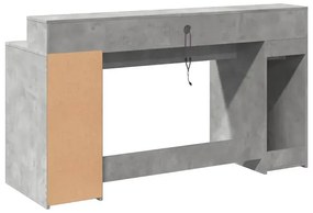 Biurko podświetlane z szafkami 160 cm beton - Duna