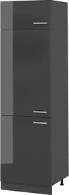 Szafka na lodówkę antracyt wysoki połysk 60x57.2x206.8 r-line
