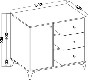 Komoda TORINO 100 cm do Salonu Sypialni Odcienie beżu