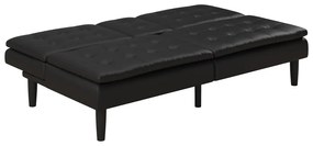 Czarna rozkładana sofa z imitacji skóry 191 cm Maine – Støraa