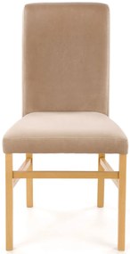 Beżowe drewniane krzesło tapicerowane - Combra 3X