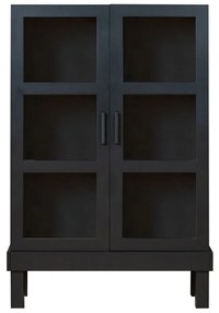 Czarna witryna z litego drewna sosnowego 107x160x39 cm Bonk – WOOOD