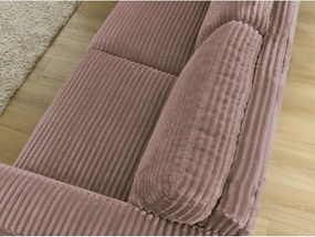 Różowa sztruksowa rozkładana sofa do spania 240 cm Hugo – Bobochic Paris