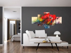 Obraz czerwonych papug Ara (125x70 cm)
