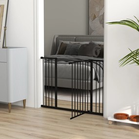 PawHut Regulowane zabezpieczenie dla psów, montaż zaciskowy, stal, 76-107 x 76 cm, czarne