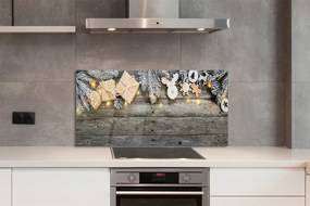 Panel szklany do Kuchni Gałązki Jodły i Prezenty