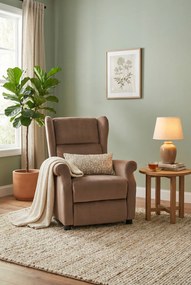 Beżowy rozkładany fotel wypoczynkowy H5-S25