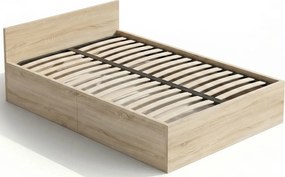 Nowoczesne łóżko z pojemnikiem 100x200 cm dąb sonoma E4-D28