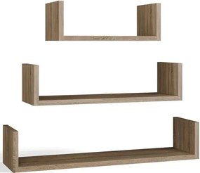 Zestaw 3 półek ściennych dąb sonoma M9-R89