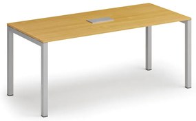 Stół konferencyjny PRIMO SQUARE, 180x80 cm, buk + port blatowy TYP III, srebrny