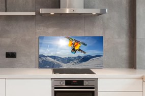 Szklany Panel Człowiek deska góry