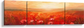Obraz - Pole maków (170x50 cm)
