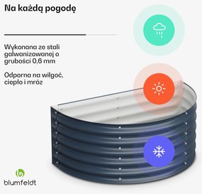 Blumfeldt High Grow Half Circle podwyższana grządka, 105 x 43 x 60 cm