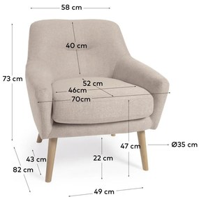 Beżowy fotel Candela – Kave Home